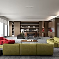 Modern Italian General Manager's Office Poliform Manager Office Desk Bamboo Sofa Office Sofa Office Chair Screen Partition 3d model
