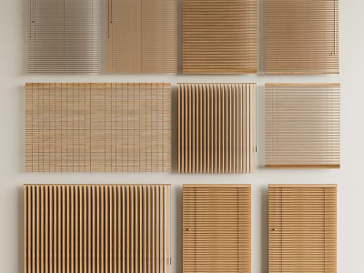 Various Styles Of Window Blinds Including Bamboo And Wooden Designs For Home Decor 3d model
