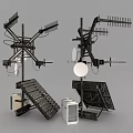 Satellite Dishes Solar Panels And Air Conditioning Units With Antenna Arrays