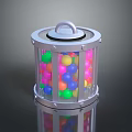 Transparent Storage Furniture With Top Handle And Colorful Balls Inside