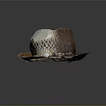 Woven Straw Hat With Decorative Shells And Wide Brim For Summer Accessory 3d model