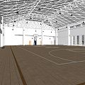 Modern Basketball Gymnasium Sports Stadium Basketball Rack Basket Basketball Game Stadium 3d model