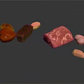 Colorful Glossy Candies With Various Shapes And Marble Patterns On Dark Background