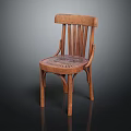 Wooden Leisure Chair With Carved Seat Pattern And Vertical Slat Backrest Design