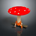 Red Umbrella Shaped Mushroom with White Spots Edible Food Visual Concept