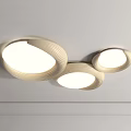 Modern Ceiling Light Design With Three Round Curved Lamps And White Light Source 3d model