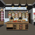 Supermarket Department Store Interior Featuring Aisles Shelves Products And Ceiling Lighting 3d model