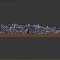Realistic 3D Mountain Landscape Model With Buildings Trees and Lush Terrain