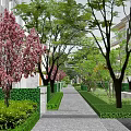 Modern Garden Landscape Design With Green Rooftops Open Spaces And Pathways