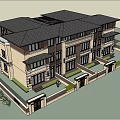 Modern Detached Villa Exterior With Stone Wood Facade Large Windows And Landscaping