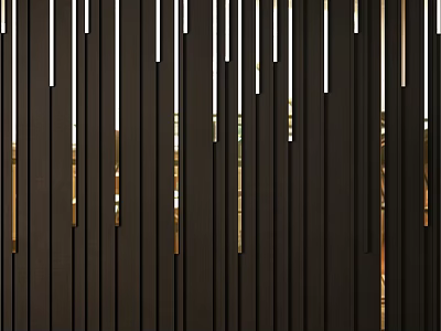Contemporary Wall Decor Featuring Vertical Slender Strips With Black White Gold And Light Shadow Effects 3d model