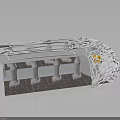 Architectural Model of Contemporary Building with Curved Roof Intricate Cut-out Design and Columns