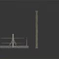 Construction Site Traffic Barriers With Railings Posts And Red White Warning Panels