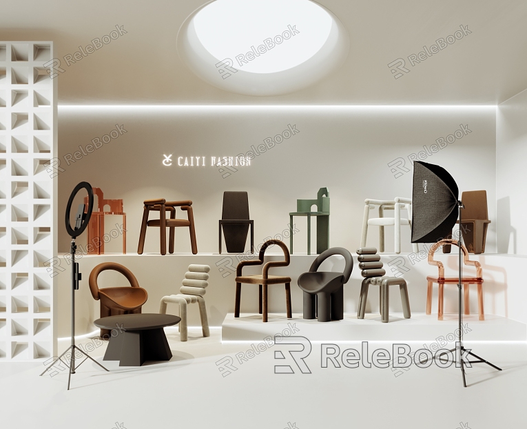 Quiet Wind Furniture Home Studio Acrylic Single Chair Fabric Chair Foamed Brick Partition Furniture Exhibition Hall Live Broadcast Equipment model