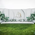 Commercial Event Equipment For Outdoor Wedding With White Chairs And Balloon Decorations