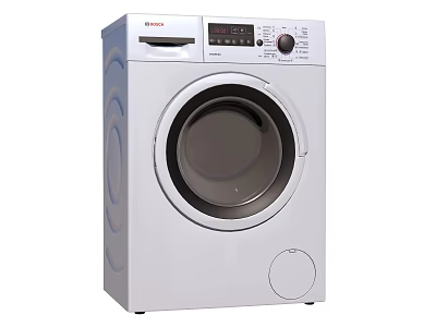 White Haier Front Loading Washing Machine With Modern Design And Control Panel 3d model