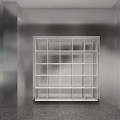 Modern Clothing Store Interior Design With Transparent Display Cases Blue Green Partitions And Hanging Clothes
