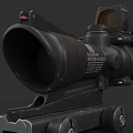 Tactical Weapon Sniper Scope with Black Finish Mounted Base and Optical Sight for Precision Shooting 3d model