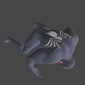 Venom Game Movie Character Black Symbiote With White Glowing Eyes And Red Chest Symbol