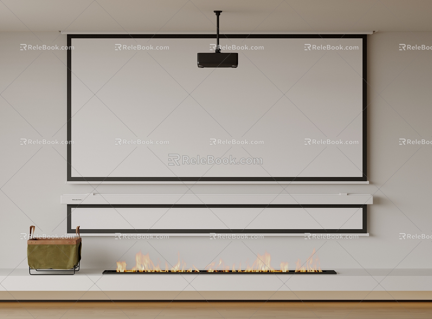 Projector Projection Curtain Projection Equipment Display Screen Projector Fireplace Laser TV Appliances 3d model