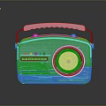 Blue Retro Style Radio Speaker Compatible With Laptop Computers And Devices