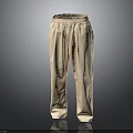 Beige High Waisted Pleated Straight Leg Pants Featuring Comfortable Fit And Classic Style