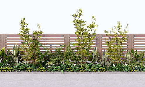 Modern Plant Courtyard Green Plant Shrub Ornamental Plant Palm Bamboo Potted Plant Combination 3d model