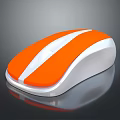 Orange And White Computer Mouse With Sleek Design And Glossy Surface