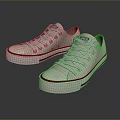 White Canvas Sneakers With Red Trimmed Soles And White Laces For Daily Wear