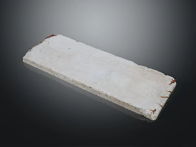 White Rectangular Stone Slab With Metal Edge Accents For Decorative Interior Use 3d model