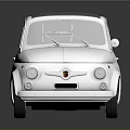 Vintage Silver Classic Car With Red Stripe And Dark Roof On Reflective Surface