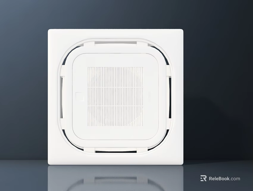 White Square Air Conditioner Vent With Modern Sleek Design And Clean Finish 3d model 