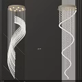 Modern Spiral Crystal Chandelier With Hanging Transparent Crystals For Decorative Lighting Fixture