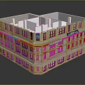 Multi Story Residential Building Exterior Design With Stone Facade Dark Framed Windows And White Roof