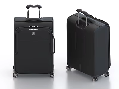 Black Suitcases With Modern Design Telescopic Handles And Rolling Wheels For Travel 3d model
