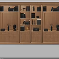 Wooden Bookcase with Multiple Shelves Books Decorative Items and Built-in Lighting for Home Library