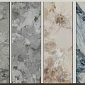 Various Textured Wall Panels With Gray Beige Blue And Marble Stone Texture For Interior Design