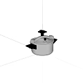 Durable Stainless Steel Silver Pressure Cooker With Black Handles And Lid