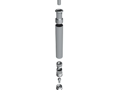 Industrial Mechanical Cylindrical Components Including Metal Sleeves And Shafts 3d model