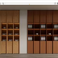 Modern Wooden Bookcase Interior With Open Shelves Books And Decorative Items