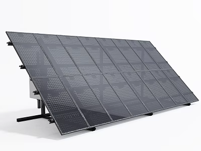 Black Frame Solar Panel Household Electrical Appliance With Modern Energy Saving Design 3d model