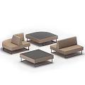 Sectional Multi Person Sofa With Light Brown Upholstery L Shaped Design And Metal Legs