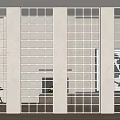 Contemporary Wall Design Featuring Grille Patterns And Glass Block Sections 3d model