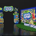 Spring Fun Sports Meet with Decorative Archway and Screen Elements 3d model