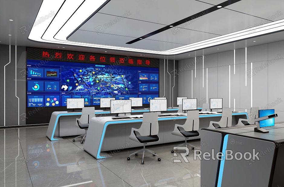 Video conference center control room model