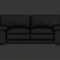 People Enjoying Comfortable Dark Gray Leather Two Seater Modern Sofa In Room