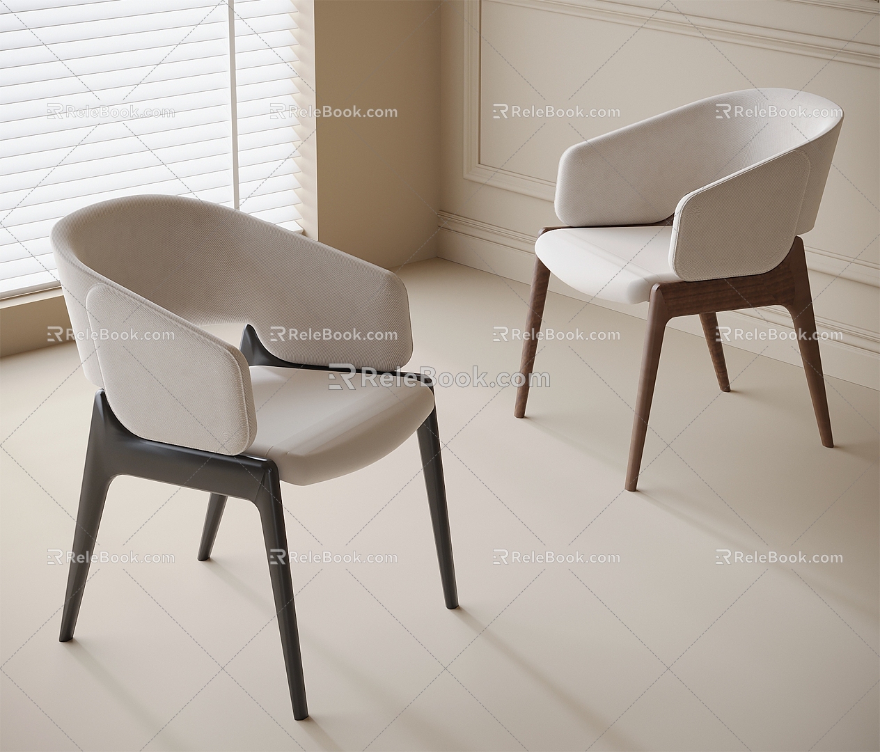 Modern Dining Chair Single Chair Leisure Chair 3d model