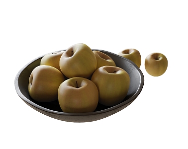 Apple Fruit Plate Ornaments Fruit 3d model