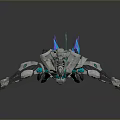 Futuristic Mechanical Robot With White Gray And Teal Accents On Hover Wheels
