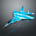 Sleek Blue Fighter Jet Model Featuring Detailed Design And Shiny Surface